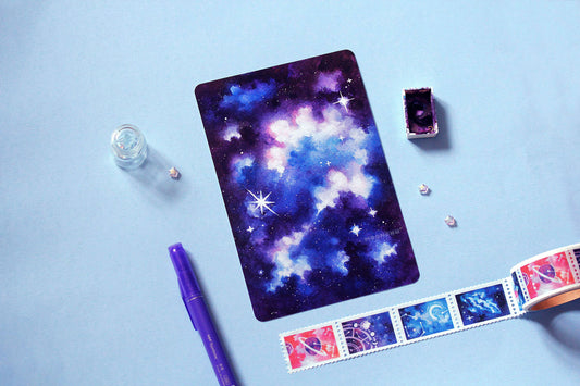 space ghost space cloud art, watercolour art print
