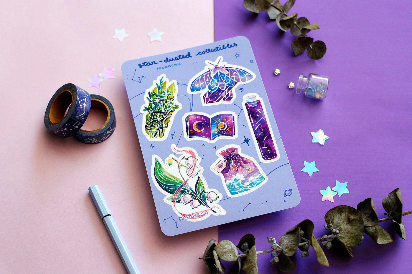star-dusted collectibles sticker sheet