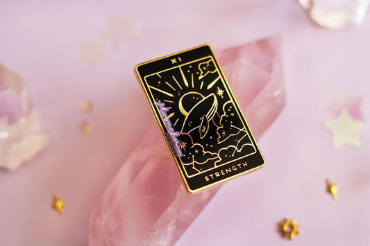 XI. strength tarot enamel pin
