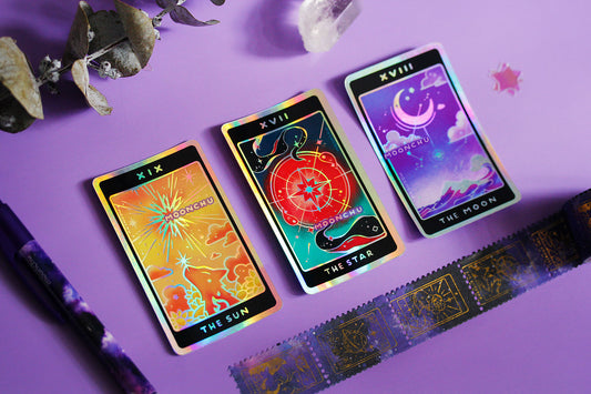 nebulous tarot stickers pt.III holographic die cut vinyl sticker