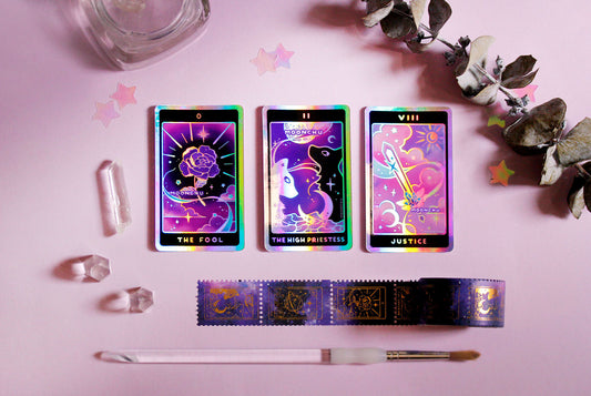 nebulous tarot stickers pt.I holographic die cut vinyl sticker