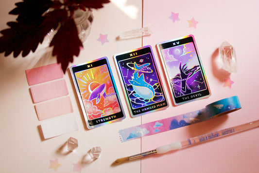 nebulous tarot stickers pt.II holographic die cut vinyl sticker