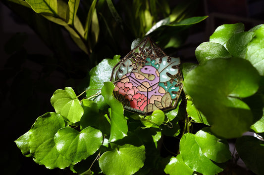 terrarium companion enamel pin