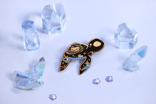 tidebringer turtle enamel pin, space turtle pin, galaxy animal pin