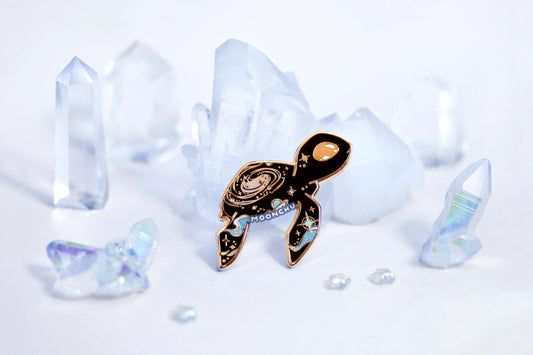 tidebringer turtle enamel pin, space turtle pin, galaxy animal pin