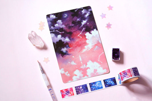 tiny rocket art, rocketship art, watercolour art print