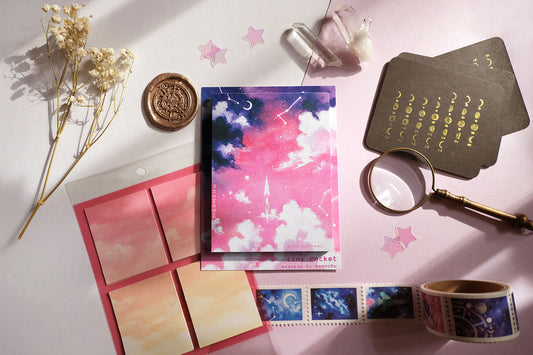 tiny rocket memopad, rocket notepad, space stationery