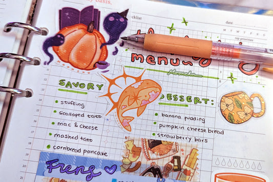 underwater space beings whale sticker sheet, kiss cut sticker sheet