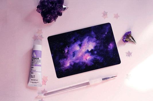 violet nebula art, galaxy art, watercolour art print