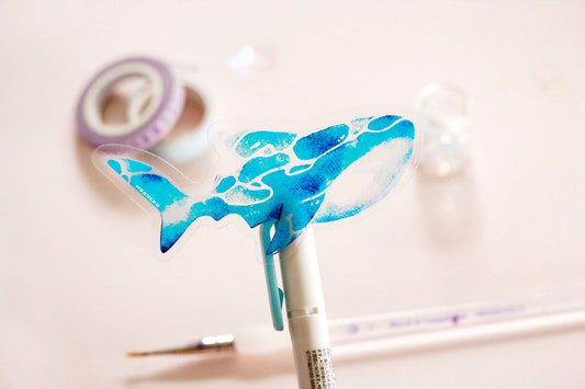 underwater whale shark sticker, transparent vinyl sticker